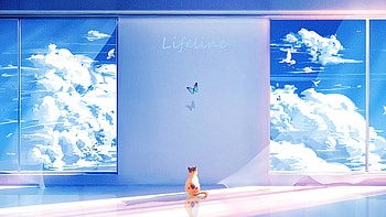 Cat Lifeline , cat, artist, artwork, digital-art HD wallpaper