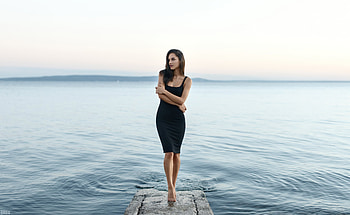 Arms Crossed Girl Black Dress , black-dress, girls, model HD wallpaper