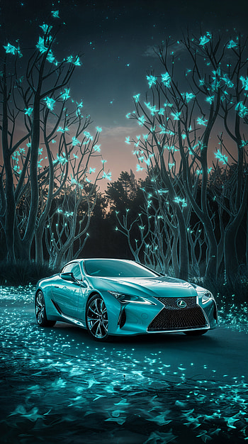 Lexus Dreamscape: Enchanted Night , car, night, forest, glow HD phone wallpaper