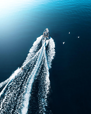 Sea, Miscellanea, Miscellaneous, Boat, Foam, Track, Trace HD phone wallpaper