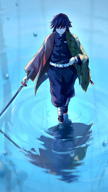 Tomioka, electric blue, slayer, demonslayer, demon, anime HD phone wallpaper