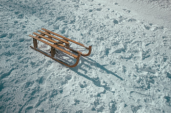 Winter, Nature, Snow, Shadow, Sledge, Sled HD wallpaper
