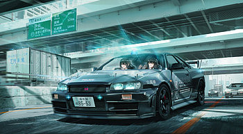 Nissan Gtr R34 Anime Girl , anime-girl, anime, artist, artwork, digital-art, pixiv HD wallpaper