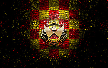 Selangor FA, glitter logo, Malaysia Super League, red yellow checkered background, soccer, malaysian football club, Selangor FC logo, mosaic art, football, Selangor FC HD wallpaper