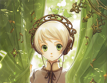 Curious, anime girl, behind the curtains HD wallpaper