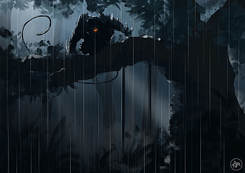 Art, Dark, Silhouette, Wood, Tree, Being, Creature HD wallpaper