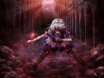 Be ready, girl, blood, anime, hair HD wallpaper