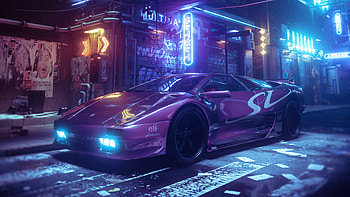 Diablo Lamborghini , lamborghini, synthwave, artist, artwork, digital-art, artstation HD wallpaper