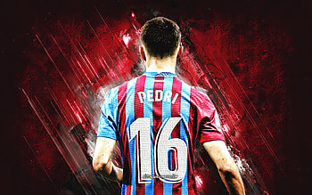 Pedri, FC Barcelona, football player of Spain, attacking midfielder, burgundy stone background, Pedri Barcelona, Pedro Gonzalez Lopez, football HD wallpaper