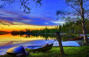 Feeling Reminiscent, reminiscent, plants, graphy, colors, reflections, quiet, scenery, waterscapes, boats, places, stunning, feeling, sunsets, beautiful, grass, creative pre-made, silence, lakes, landscapes, cool, view, clouds, nature, sky, memories HD wallpaper