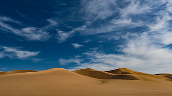 Desert Dunes Sand Under Clouds Blue Sky During Daytime Nature HD wallpaper