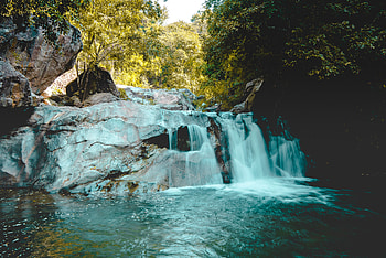Landscape, Nature, Rivers, Trees, Rocks, Waterfall HD wallpaper