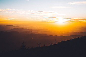 Blue Ridge Valley Sky Forest Sunrise, forest, sunrise, nature, sky HD wallpaper