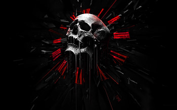 Skulls – Dark Abstract Black Red At Dark HD wallpaper