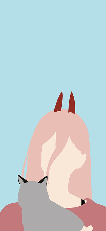 Minimalist Power and Meowy from Chainsaw Man, Power (Chainsaw Man), minimalist, Anime, Chainsaw Man, minimalist anime HD phone wallpaper
