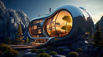 Outdoor Tiny House, futuristic, tiny house, man made, architecture HD wallpaper