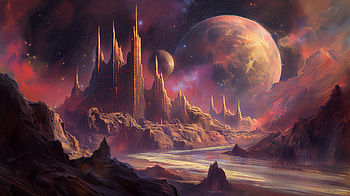 Sci-Fi Castle Fantasy, Sci Fi, sci fi castle, fantasy, landscape, planet, fantasy landscape HD wallpaper