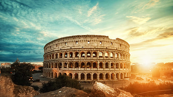 Sunset view, The Colosseum HD wallpaper