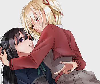 Chisato Nishikigi & Takina Inoue, Takina Inoue, Chisato Nishikigi, Anime, Lycoris Recoil HD wallpaper