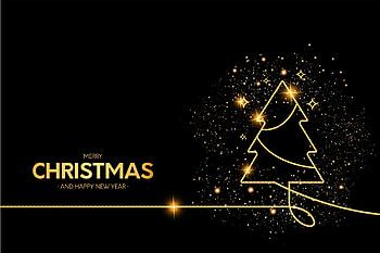 :), new year, tree, golden, black, craciun, christmas, card HD wallpaper