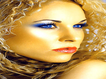 GOLDEN LOOK, blue, golden, blond, skin, eyes, hair, female HD wallpaper