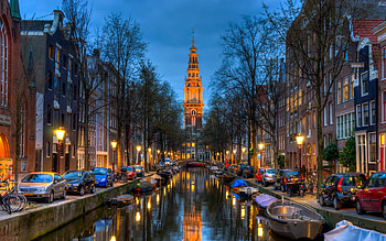 Amsterdam, water canal, streets, nightscapes, Netherlands, Europe, Dutch cities HD wallpaper