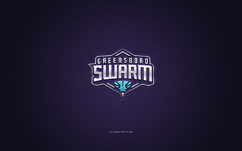 Greensboro Swarm, American basketball club, turquoise logo, purple carbon fiber background, NBA G League, basketball, North Carolina, USA, Greensboro Swarm logo HD wallpaper