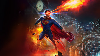 Superman Unleashes His Laser Vision, superman, superheroes, artwork, artist, digital-art, art, 1, artstation HD wallpaper