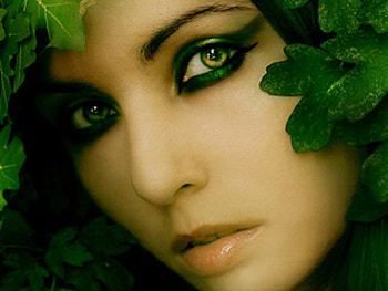 Nice green eyed girl, girl, abstract, fantasy, green HD wallpaper