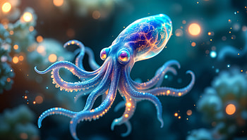 Radiant Squid: A Stunning Ultra Experience, squid, octopus, underwater, marine life, colorful HD wallpaper