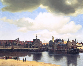 Vermeer - View of Delft, landscape, sky, dutch, 17th century HD wallpaper