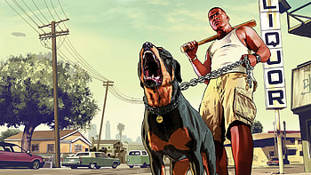 Franklin and Chop, Grand Theft Auto 5 HD wallpaper