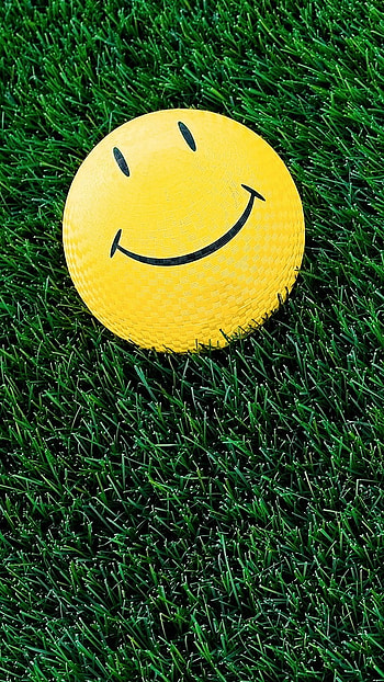 Smile Wale, Green Grass, Smiley Ball HD phone wallpaper