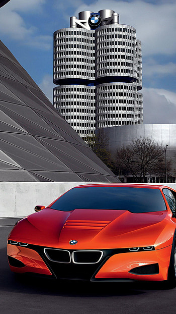 Bmw, Orange Bmw Racer Car HD phone wallpaper
