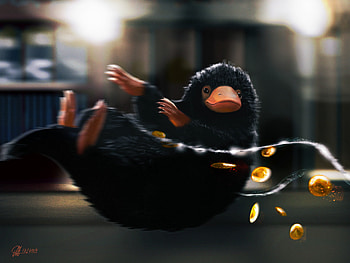 Niffler, Fantastic Beasts, Manu M, Creatures HD wallpaper