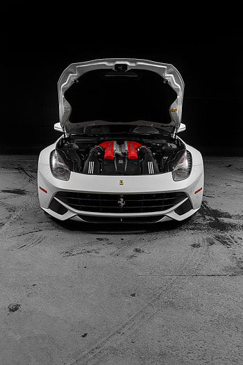 Sports, Ferrari, Minimalism, Sports Car, Engine, Hood, Body, Heart Of The Car HD phone wallpaper