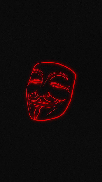 Dark Mask, red, Anonymous HD phone wallpaper