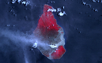 Water, Universe, Surface, Land, Earth, Planet, Island, Volcano, Lava, Eruption HD wallpaper