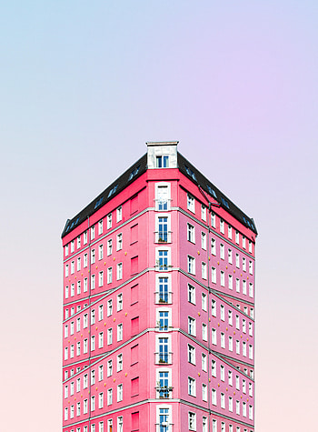 Pink, Architecture, Building, Minimalism, Facade HD phone wallpaper