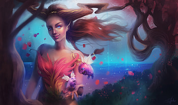 Magical Forest Fantasy Girl, fantasy-girls, artist, artwork, digital-art, deviantart HD wallpaper
