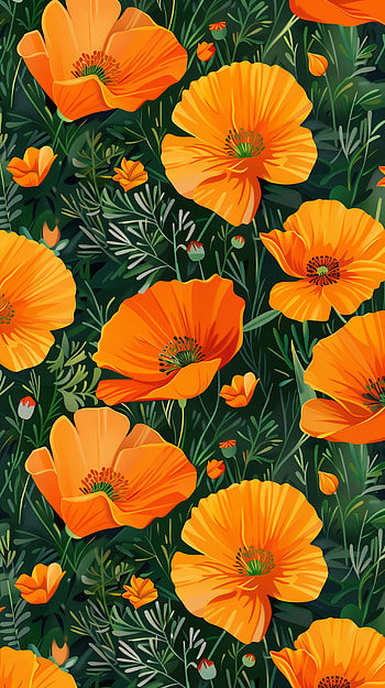 Golden Poppy Bliss, flower HD phone wallpaper