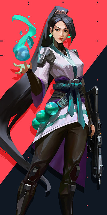 Sage, valorant, girl HD phone wallpaper