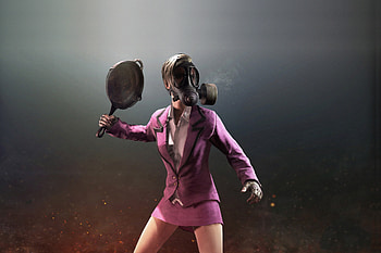 PUBG Battle Royale, woman in gas mask, mobile game HD wallpaper
