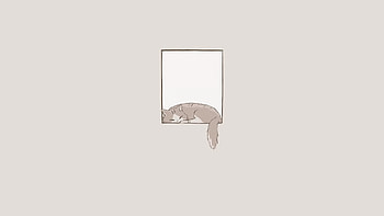 Minimalist Cat Window Sleeping , cat, minimalism, minimalist, artist, artwork, digital-art HD wallpaper