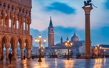 San Giorgio Maggiore Church, Venice, Evening sunset HD wallpaper