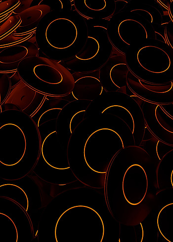 Dark, glowing disks, dark, glow HD phone wallpaper