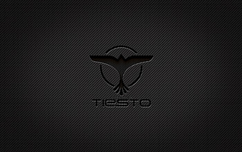 Tiesto carbon logo, , Tijs Michiel Verwest, grunge art, carbon background, creative, Tiesto black logo, DJ Tiesto logo, Dutch DJs, Tiesto logo, DJ Tiesto HD wallpaper