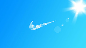 Nike Logo In Clouds , nike, logo, clouds HD wallpaper