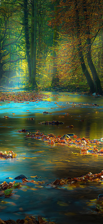 Sunbeam reflections, Autumn rivers, , Natural wonders HD phone wallpaper