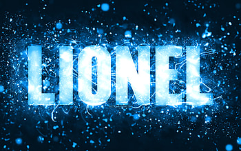 Happy Birtay Lionel, , blue neon lights, Lionel name, creative, Lionel Happy Birtay, Lionel Birtay, popular american male names, with Lionel name, Lionel HD wallpaper
